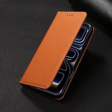 Luxury Wallet-Style High-Quality Phone Case With Card Slot, Stand, Strong Magnetic Flip Cover, Faux Leather Material, Compatible With IPhone, Compatible With Redmi, And Other Brands, Business Shock-Proof Protective Cover - Brown - View 5