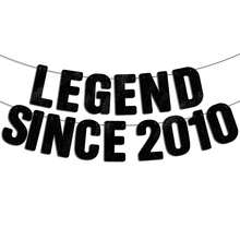 1 Set "La leyenda comenzó en 2010" - Pancarta de brillo negro, decoración de cumpleaños 16 para niños y niñas, decoración divertida de cumpleaños 16, cartel de regalo, decoración de cumpleaños 16 adecuada tanto para hombres como para mujeres, decoración de fiesta de 16 aniversario - Multicolor - Ver 1