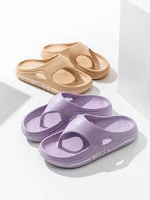 女士夏季家居室内浴室拖鞋防滑简约时尚软底舒适轻便情侣凉鞋男士夏季 - 咖色 - 查看 9