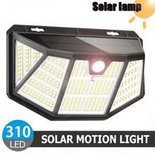 310 LED Solar Powered Outdoor Light, Smart Motion Sensor, 5-Side Illumination, IP65 Waterproof, Easy Installation, Suitable For Garage, Commercial Street, Yard, Balcony. - Built-In Lithium Battery, Solar Charging, LED Lighting, Ideal For Christmas - White Light - View 11