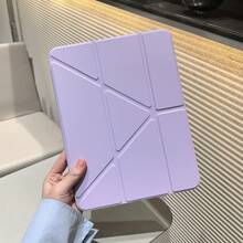 适用于 iPad Air 11 平板电脑的保护壳,iPad 保护壳,Y 型折叠平板电脑保护壳,芋紫色多折叠多角度支架,内置笔槽,高透明亚克力背壳,防刮耐磨,磁吸式设计,自动休眠/唤醒/智能功能,简约/休闲/经典风格,适用于 iPad A16,兼容 iPad 第 11 代平板电脑保护壳,兼容 iPad 10 保护壳 - 蒟蒻紫 - 查看 3
