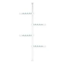 A floor-standing clothes hanger, storage rack, clothes hanger, punch-free telescopic rod, balcony floor-standing bedroom clothes drying rack - مقاس واحد - مشاهدة 12