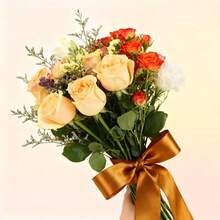 1 Roll 25 Yards Champagne Gold Satin Ribbon, Polyester Satin Christmas Ribbon For Wedding, Graduation, New Year Decoration, DIY Bow, Bouquet, Gift Wrapping, Valentine's Day, Mother's Day - Multicolor - View 5