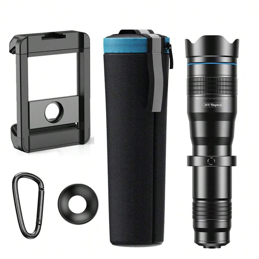 APEXEL 36倍单筒望远镜，金属智能手机望远镜，高品质远摄镜头，适用于几乎所有手机，专业智能手机摄影镜头配件 - A - 查看 1