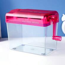 1台便携式手动碎纸机，迷你切纸机带碎纸盒，适用于办公室、学校、家庭桌面，可处理纸质账单、收据，是返校必备文具。 - 藍色 - 查看 6