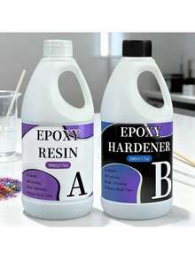 1000毫升/500毫升/240毫升透明环氧树脂套装，1:1体积比，高光泽，抗紫外线，快速固化，适用于艺术创作、珠宝制作、工艺品制作、杯子制作 - 套装包含树脂和固化剂