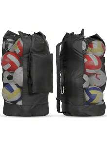 1 chiếc túi đựng bóng đá, bóng rổ, bóng chuyền, tennis dung tích lớn, có dây rút, túi đựng đồ thể thao xách tay có quai đeo vai. - màu đen - Xem 3