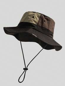 1 Piece Of Color-Blocked Bucket Hat, Stylish And Versatile, Made Of Polyester Fiber, Suitable For Outdoor Activities Such As Hiking, Camping, And Travel. A Great Gift For Family, Friends, Or Boyfriend/Girlfriend; Also Suitable For Christmas, Mother's Day, Father's Day, Teacher's Day, And Personalized Birthdays. - Multicolor - View 12