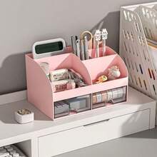 Multi-Layer Desk Organizer Box, Drawer Style Storage Box, Student Supplies Pen Holder, Cosmetic Organizer Rack - Multicolor - View 3