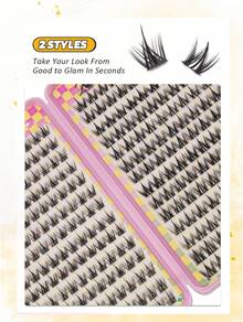 32 Rows Single Lash Book, 544pcs Large Capacity, 8-16mm Mixed Length Cluster Eyelashes, Suitable For Beginners DIY Lash Extensions At Home, Lash Clusters, Individual Eyelashes, False Eyelashes, Fake Eyelashes Fluffy Faux Mink - C/D 混合 - 查看 5