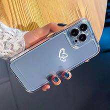 Transparente Handyhülle mit Herzmuster, stoßfeste Schutzhülle, Handy-Zubehör kompatibel mit iPhone 11 12 13 14 15 16 Pro Max/Pro/Plus - Transparent - Übersicht 5