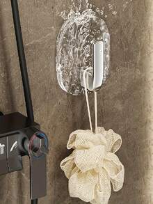 No Drill Self-Adhesive Bathroom Hooks - Modern Wall-Mounted Storage Rack, Glacier Pattern, Durable Plastic Material, No Drilling Required, Ideal For Kitchen And Bathroom. Bathroom Hooks, Kitchen Storage, Modern Design, Easy To Install.