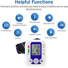 Upper Arm Electronic Blood Pressure Monitor, Medical Grade Home Blood Pressure Measurement Device - Blue - View 2