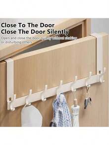 6/7 Hooks Aluminum Alloy Over The Door Hanger, Wall Mounted Coat Rack, No Drilling Required, For Hanging Clothes, Hats And Towels To Maximize Space Utilization - Multicolor - View 4