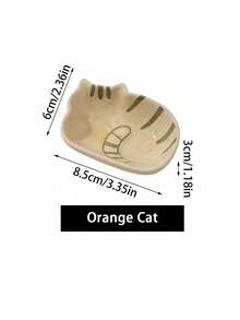 1pc Ceramic Glaze Dipping Sauce Dish, High-Quality Tableware For Hotpot, Soy Sauce, Vinegar, Stylish Japanese Cat Design - Multicolor - View 14