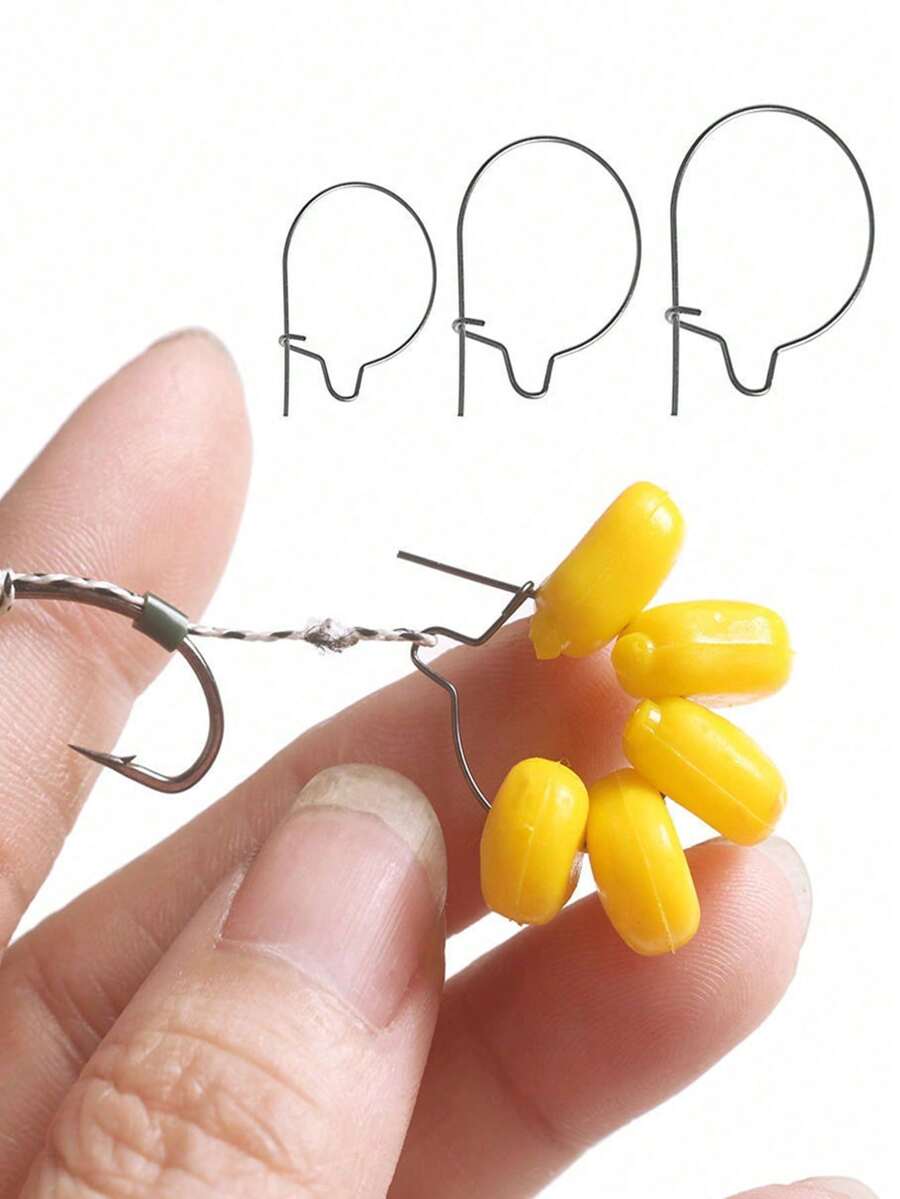 10pcs European Style Carp Fishing Bait Clips, Carp Fishing Accessories, European Carp Fishing Tackle - Silver - View 1