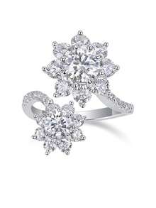 925纯银莫桑石戒指，女士款，低过敏性，高端订婚/结婚戒指，情人节/生日礼物，防氧化礼盒包装 - 戒指 - 查看 15