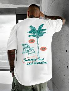 Áo thun ngắn tay nam Zrgoth phong cách đường phố tối giản in họa tiết phong cảnh - trắng - Xem 2