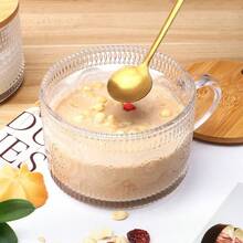 1/4个 450毫升/15.2盎司隔夜燕麦杯，配有竹盖和勺子 - 蚀刻玻璃杯，可爱咖啡吧配件，冰咖啡杯，适合万圣节、复活节、感恩节、情人节、返校季、居家玻璃杯、早餐杯、麦片杯、咖啡杯 - 彩色 - 查看 9