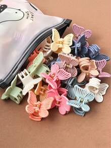 20pcs Spring Color Mini Butterfly Hair Clips,Cute Princess Style Small Hair Clips,Versatile Bangs Flyaway Hair Clips - Multicolor - View 5