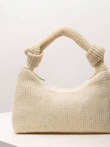 女士波西米亚风夏季沙滩包，旅行必备，邮轮必备，女士度假装扮，优雅女士钱包，女士礼物，情人节礼物（图案随机） - 杏色 - 查看 4