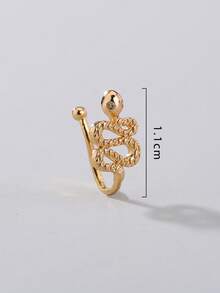Nooxian 1pc Cute Mini Snake Medusa U-Shaped Fake Nose Ring, No Piercing Required - Yellow Gold - View 5