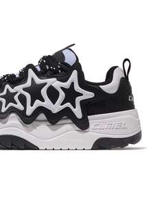 CAMEL CROWN 女士休闲运动鞋，星集团运动鞋，休闲透气防滑平底鞋 - 駱駝白/黑 - 查看 3