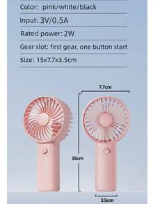 scbestuygo AAA Battery Powered Fan # Brand New Compact Lightweight Portable Fan - Ideal For Travel And Outdoor Activities # Made Of ABS Material, Button Control, Comes With Lanyard, Pink/Green/Yellow/Blue Optional, Portable Fan - Random Color - View 3