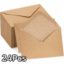 Mini Kraft Paper Envelopes, Brown Kraft Paper Envelopes Suitable For Gift Cards And Business Cards [4.1 Inches X 2.8 Inches] - Cowhide - View 16