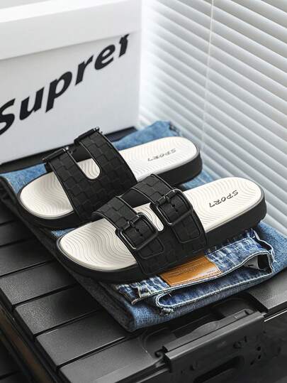 2026 Spring/Summer New Men's Soft-Sole Plus Size Slippers Size 47, Non-Slip Wear-Resistant Lightweight Soft Slippers, Indoor Casual One-Word Birkenstocks, Outdoor Beach Slip-On Sandals