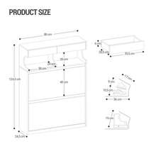 HEXCELEN Shoe Cabinet, Shoe Rack, Shoe Cabinet, Narrow, Adjustable, Shoe Chest For Entrance, Hallway, Wardrobe, 16 Pairs, 2 Flaps (80W Cm), Black - màu đen - Xem 8