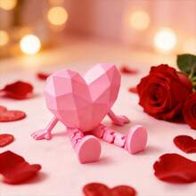 3D Printed Heart-Shaped Articulated Figurine Doll, Creative Craft Gift For Valentine's Day Wedding