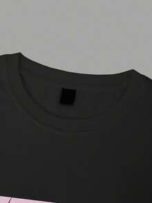 Y2K Anime Eye Print Oversized T-Shirt, Loose Fit, Premium Soft Fabric, Summer/Spring - Hitam - View 6