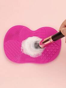 1pc Apple-Shaped Suction Cup Makeup Brush Cleaning Mat, Portable Makeup Brush Cleaning Tool, Makeup Brush Drying Rack - Multicolor - View 3