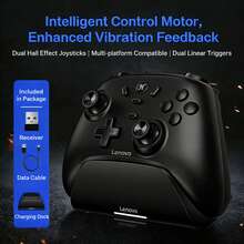 Lenovo S07 Pengontrol Gaming yang Nyaman, Nirkabel Tiga Mode, Daya Tahan Baterai Sangat Lama, Desain Ringan, Sempurna untuk Bermain Maraton, Kompatibel dengan Nintendo Switch, PC, dan Ponsel, Hitam - Hitam - View 2