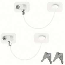 2pcs Set (2 Locks + 4 Keys) Pet Safety Lock With Keys - Self-Adhesive, Tamper-Proof, Suitable For Refrigerator, Cabinets, Drawers, Oven, Washing Machine, Bathroom, Closet - Durable Aluminum Alloy - Black - View 5