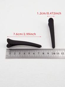 8个/包 纯色 8厘米哑光ABS塑料休闲发夹，适合日常佩戴，头部饰品，女士发饰 - 彩色 - 查看 6