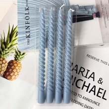 4 件 10 英寸多色柱状蜡烛，无烟无味，燃烧时间长，创意蜡烛，教堂祈祷蜡烛，适用于家居装饰、圣诞节、复活节、生日派对、婚礼、浪漫烛光晚餐、秋季蜡烛季节、放松、石蜡蜡烛、女性礼物 - 粉色 - 查看 23