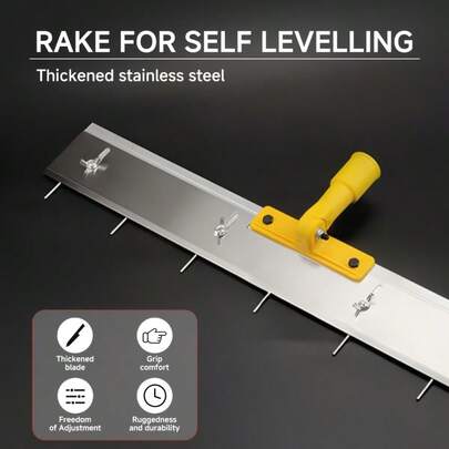61cm 24 Inch Self-Levelling Tools Stainless Steel Screed Rake For Self Levelling Compound Flooring Tools Direct Adjustable