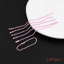 100/200pcs Colorful Round Beads Chain Keychain, Suitable For DIY Bracelet, Keychain, Pendant Accessories (Ideal For Hanging Decorations And Tags) - Multicolor - View 4