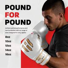 Guantes de boxeo para hombres y mujeres, cómodos guantes de entrenamiento de boxeo con acolchado de espuma para lanzar golpes de poder con confianza, guantes de boxeo pesados para - B - Ver 4