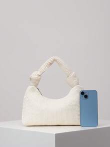 Women's Bohemian Style Summer Beach Bag, Travel Essential, Cruise Essential, Women's Holiday Outfit, Elegant Women's Wallet, Women's Gift, Valentine's Day Gift (Random Pattern) - White - View 3