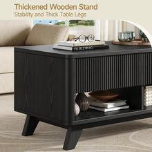 Black Lift Top Coffee Table, 47.2" Mid Century Modern Fluted Coffee Table With Storage, Rising Pull Up Wood Modern Center For Living Room, Office - 黑色 - 查看 4