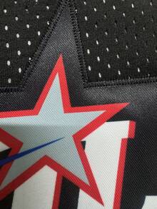 男士篮球服 77 黑色刺绣缝制篮球衫，无袖背心休闲运动衫