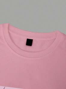 Y2K Anime Eye Print Oversized T-Shirt, Loose Fit, Premium Soft Fabric, Summer/Spring - 淺粉色 - 查看 6