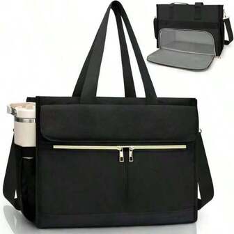 Unisex Lunch Bag With 15.6" Laptop Compartment, Insulated Tote, Waterproof Work Handbag, 40oz Side Pocket, Back To School Supplies Bag, Cooler Bag Or Picnic Accessory