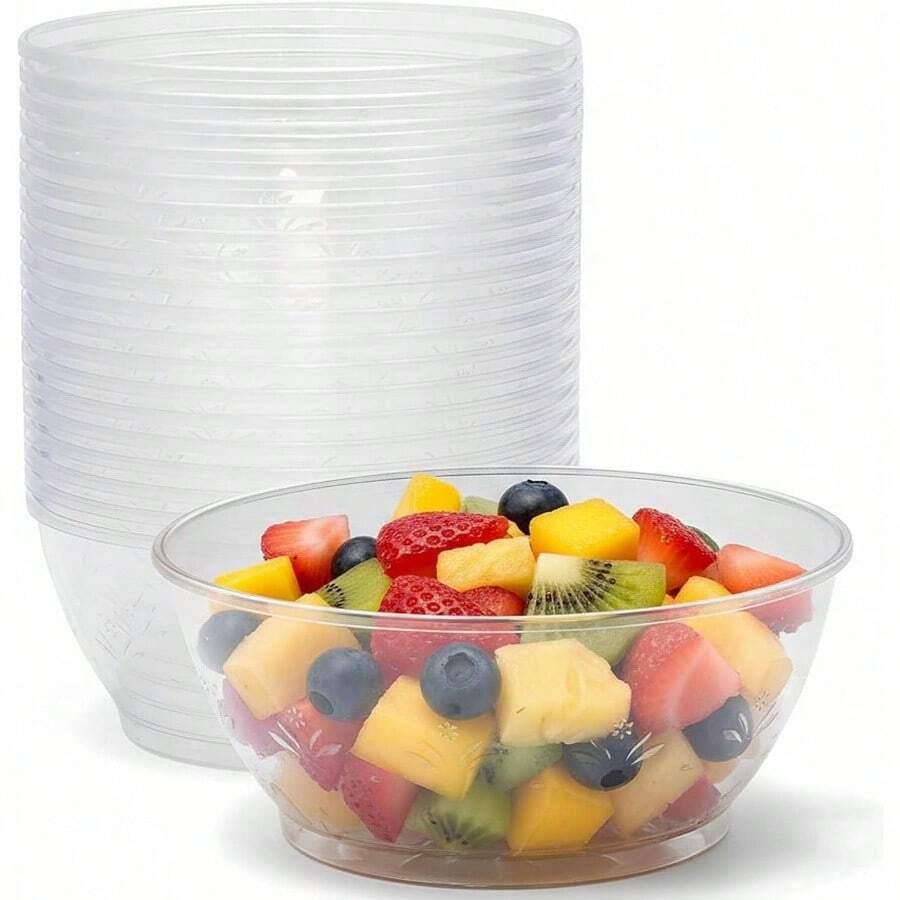 Plastic Serving Bowls Party - 6 Oz, Elegant Disposable Serving Bowls Chip Bowls Parties Weddings, Party Bowls Serving Food Candy Bowls Candy Buffet 20 Count - 3.5 inches - 查看 1