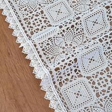 Likiyol White Vinyl Tablecloth, Oval Lace Tablecloth, Heavy Duty Vinyl Table Cloth, Stain-Resistant Wipeable Table Protector For Kitchen And Dining Room, Oval-55\X84\ - White - 查看 8