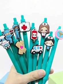 1/6/12pcs Random Nurse/Doctor Themed Ballpoint Pens, Diverse Styles, Nurse's Day Gift - Multicolor - View 2