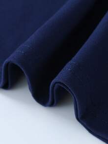 青少年男童简约印花圆领T恤，新款夏季男童服装 - 藏蓝色 - 查看 3